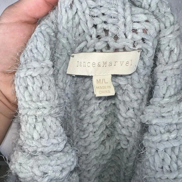 Dance & Marvel Chunky Cable Knit Chenille Turtleneck Sweater Size M/L - Picture 13 of 16